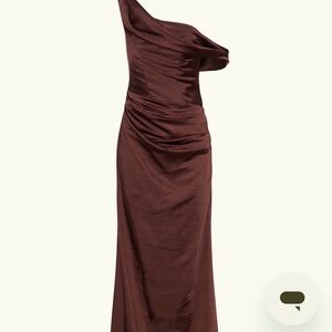 Meshki Chocolate One-Shoulder Dress